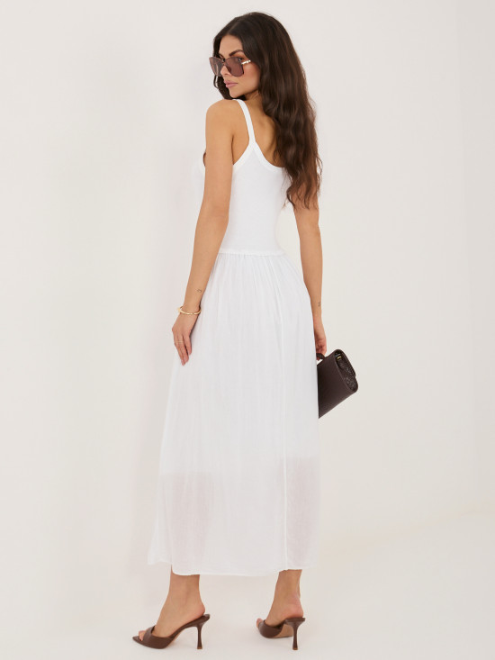 Bílé maxi šaty s podšívkou