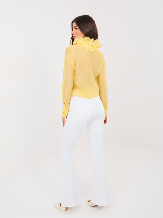 Bílé široké džíny s vysokým pasem