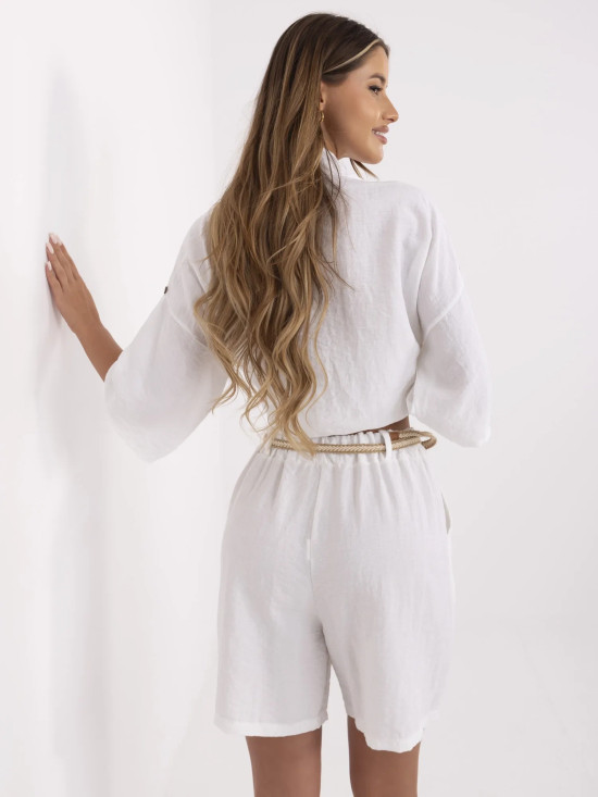 Bílé boho šortky s páskem