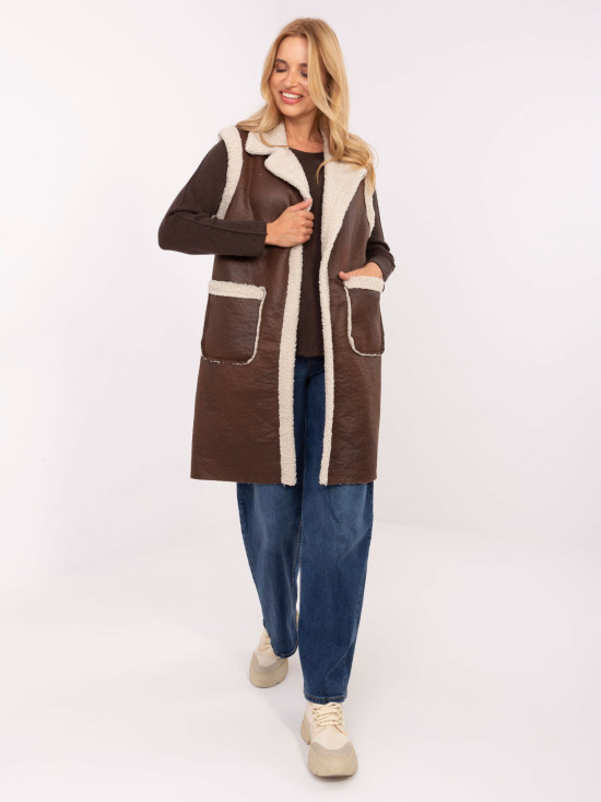 Hnědá dámská vesta