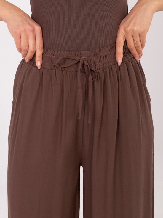 Hnědé palazzo kalhoty z viskózy