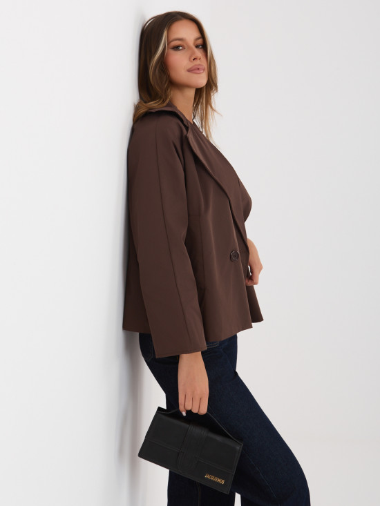 Krátký přechodný kabát s podšívkou, tmavě hnědý