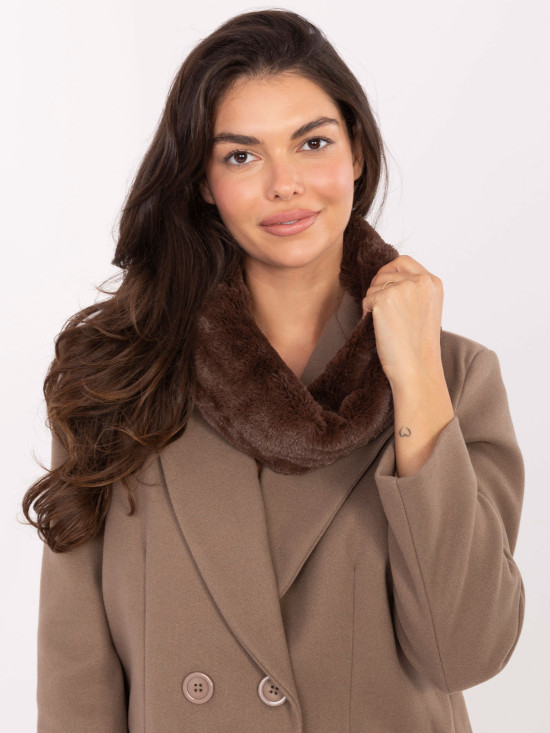 Hnědý dámský nákrčník z jemného polyesteru