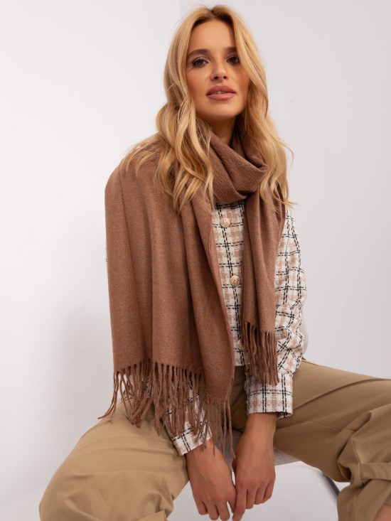 Hnědá pletená šála