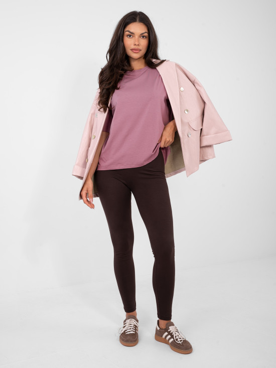 Dámské bavlněné tričko v tmavě růžové barvě