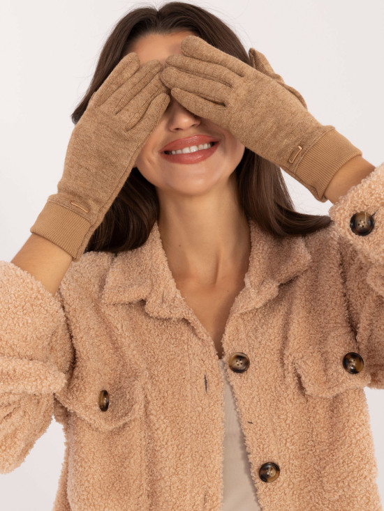 Hnědé rukavice s dotykovou funkcí