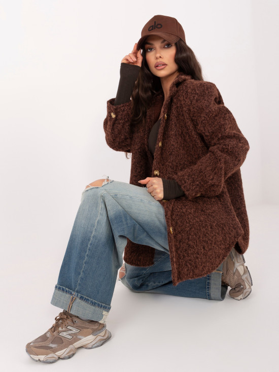 Dámská přechodová bunda v tmavě hnědé barvě