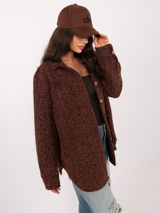 Dámská přechodová bunda v tmavě hnědé barvě