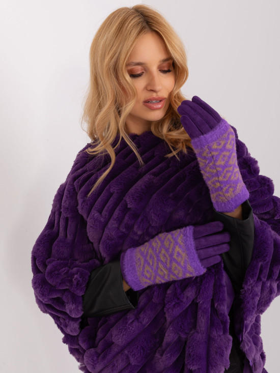 Dámské rukavice v tmavě fialové barvě