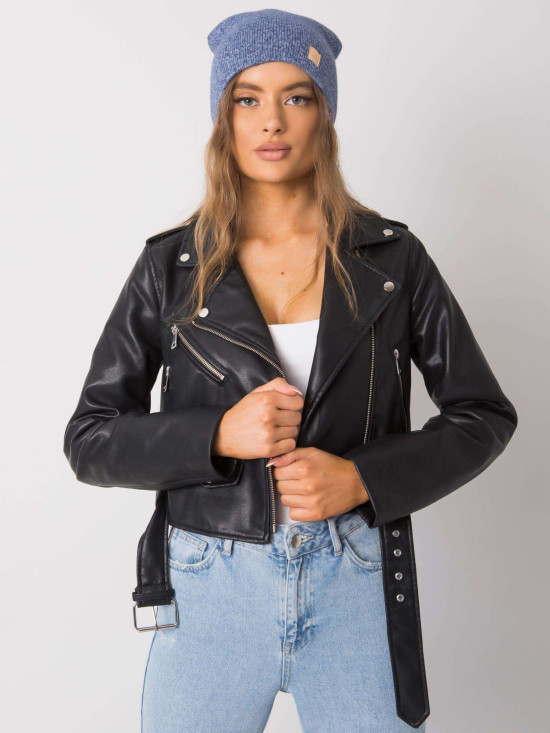 Tmavě modrá zimní melírovaná čepice