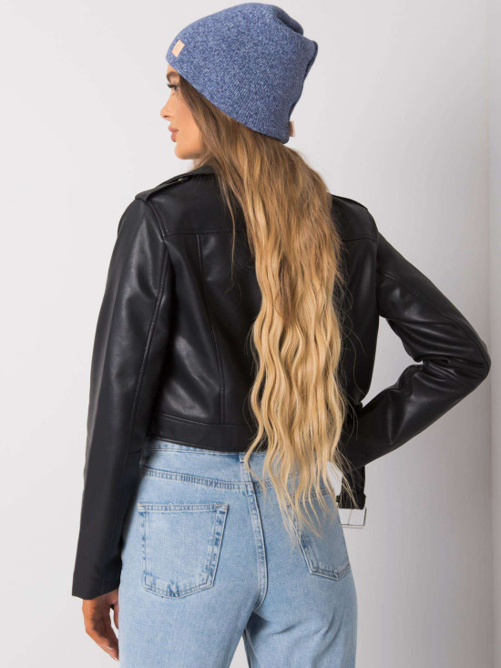 Tmavě modrá zimní melírovaná čepice