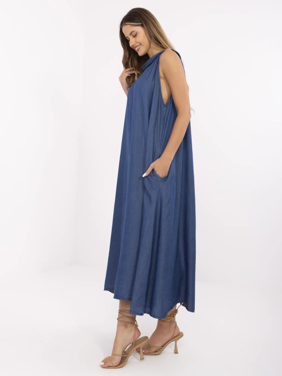 Maxi oversize šaty v tmavě modré barvě