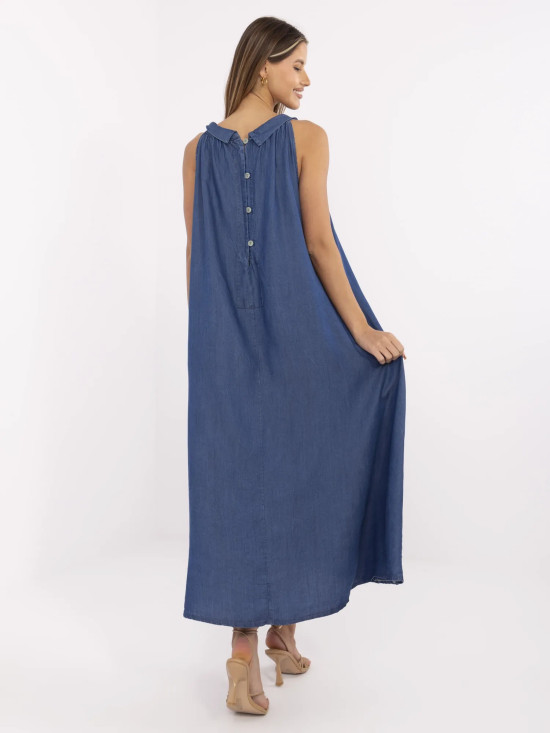 Maxi oversize šaty v tmavě modré barvě