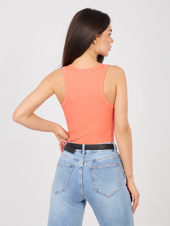 Žebrovaný oranžový top bez rukávů