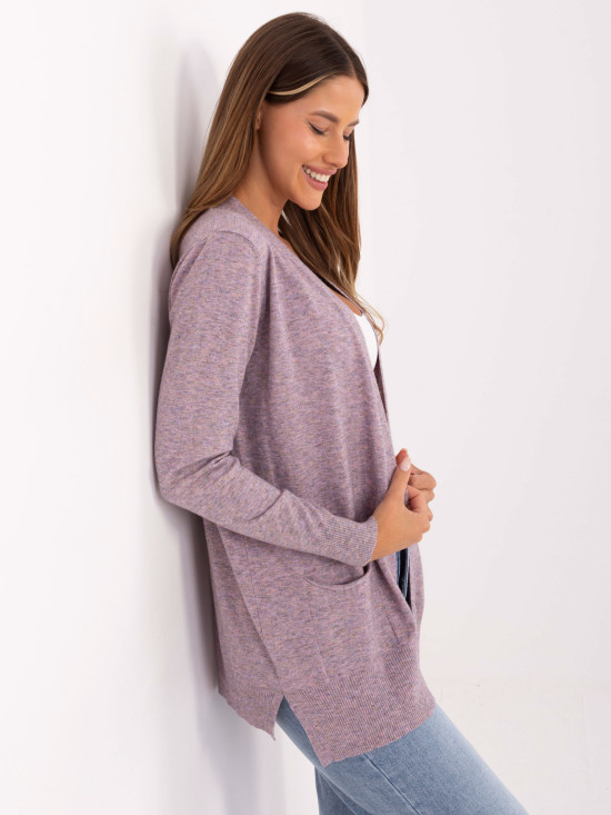 Stylový růžový kardigan s kapsami