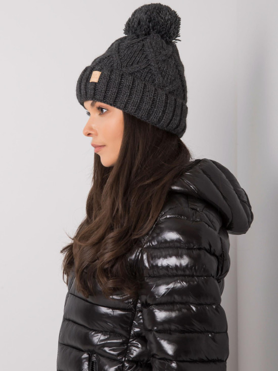 Tmavě šedá extra teplá zimní čepice