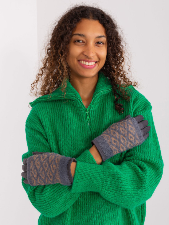 Stylové rukavice v tmavě šedé barvě