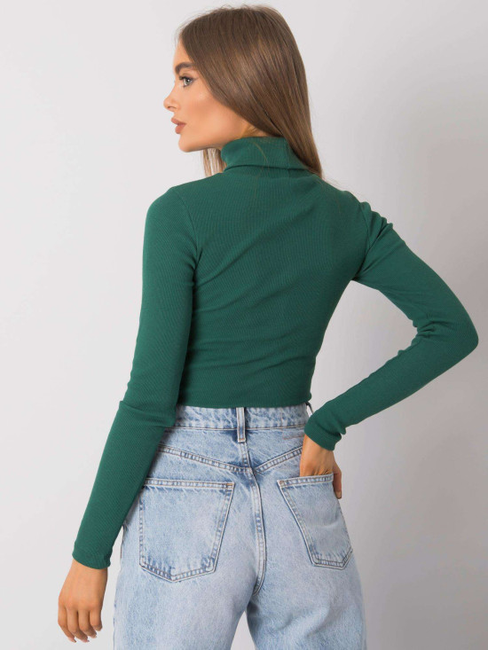 Tmavě zelený pruhovaný dámský rolák