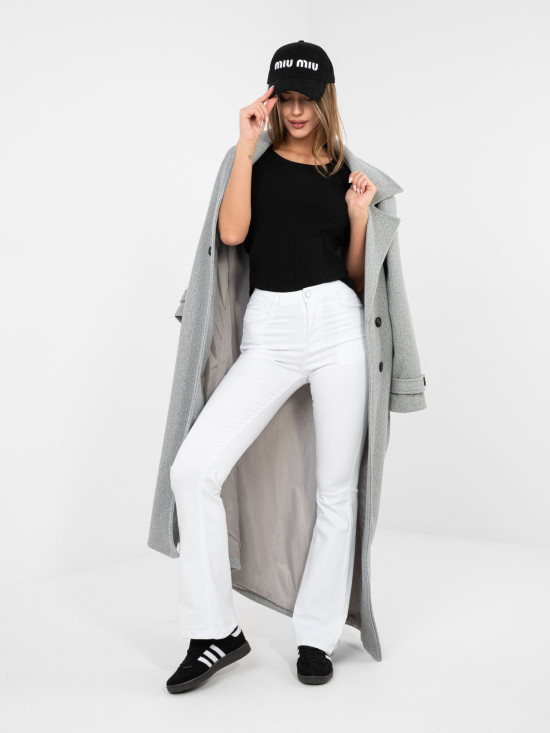 Černá žebrovaná bavlněná halenka s krátkým rukávem