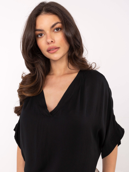 Stylová černá halenka s 3/4 rukávem