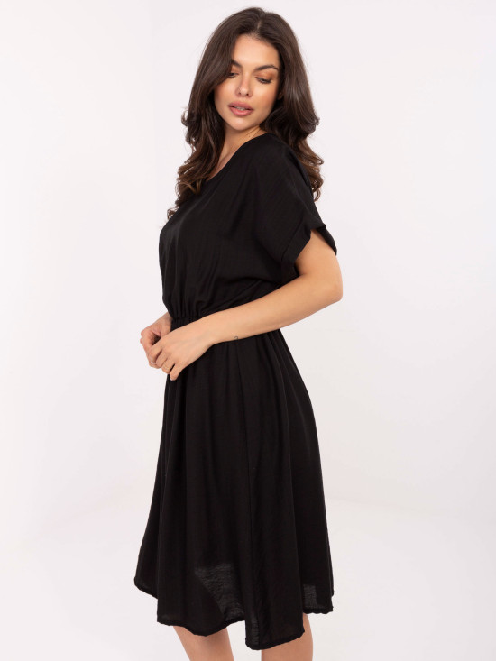 Černé letní šaty s krátkým rukávem