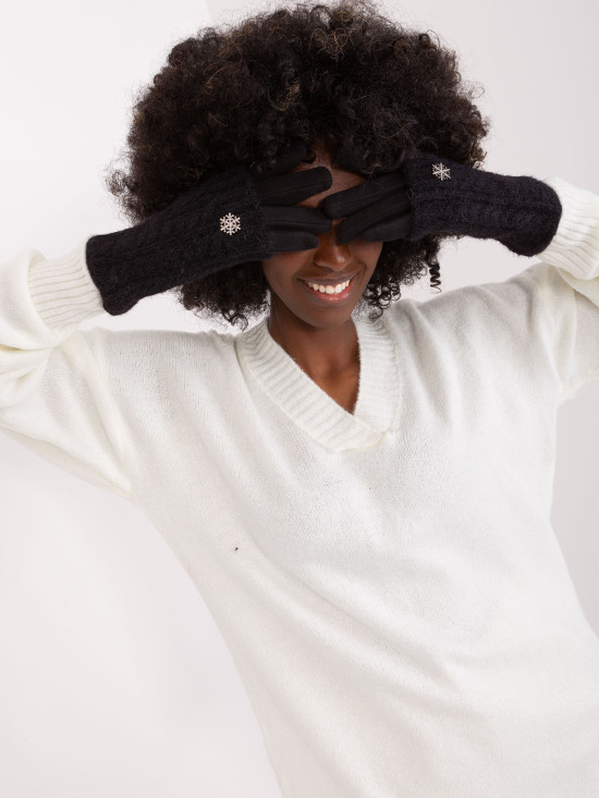 Stylové černé rukavice