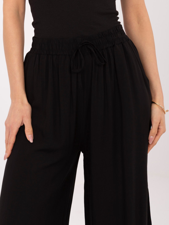 Černé palazzo kalhoty z viskózy