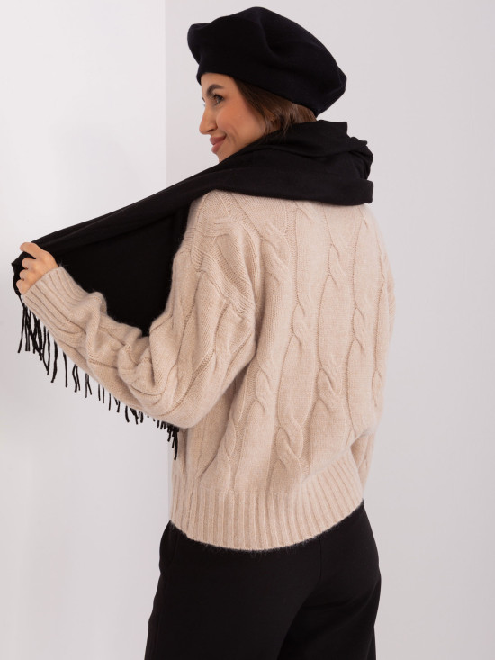 Černá jednobarevná dámska šála