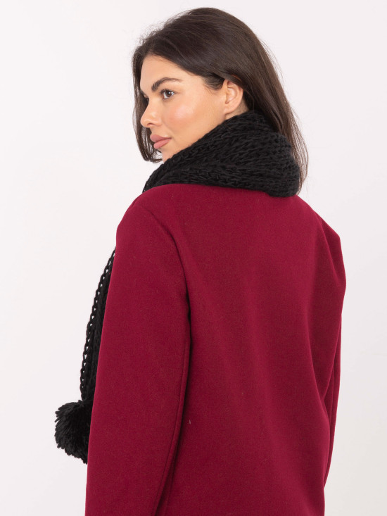 Černá akrylová šála s bambulí