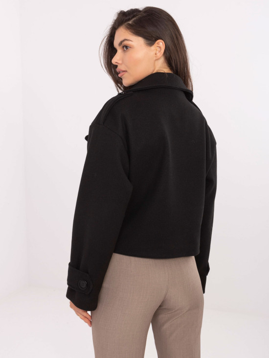 Elegantní černý přechodný kabát