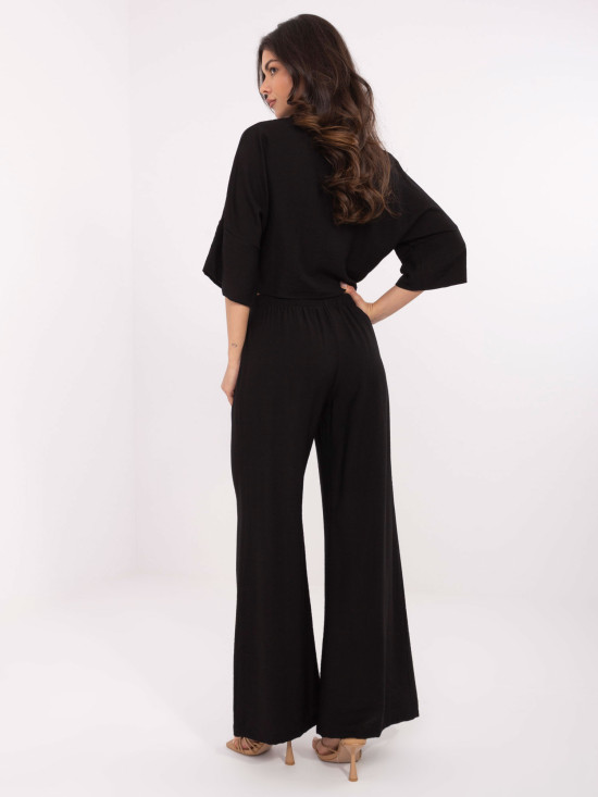 Elegantní komplet s 3/4 rukávy černý