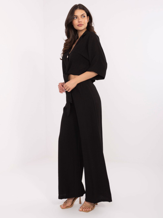 Elegantní komplet s 3/4 rukávy černý