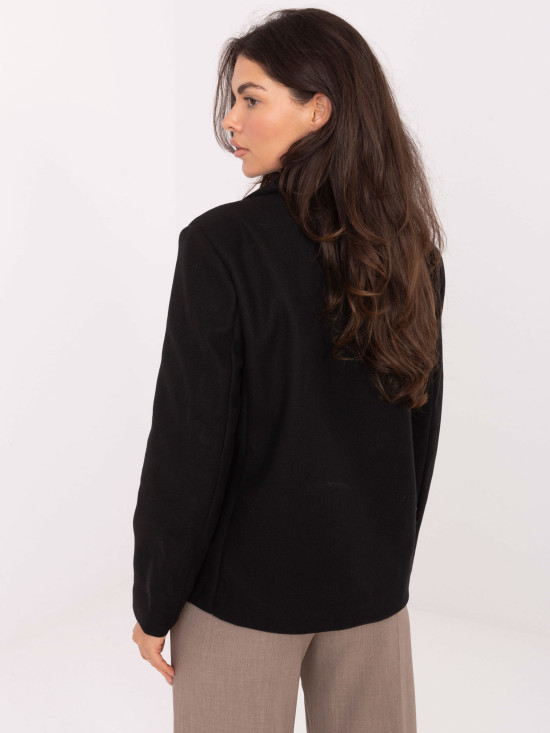 Krátký elegantní přechodný kabát černý