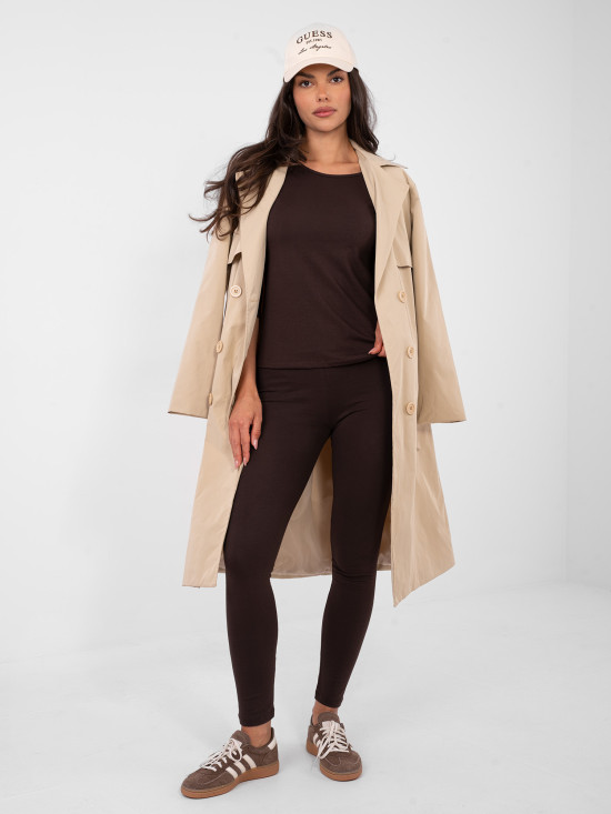 Hnědé bavlněné legíny