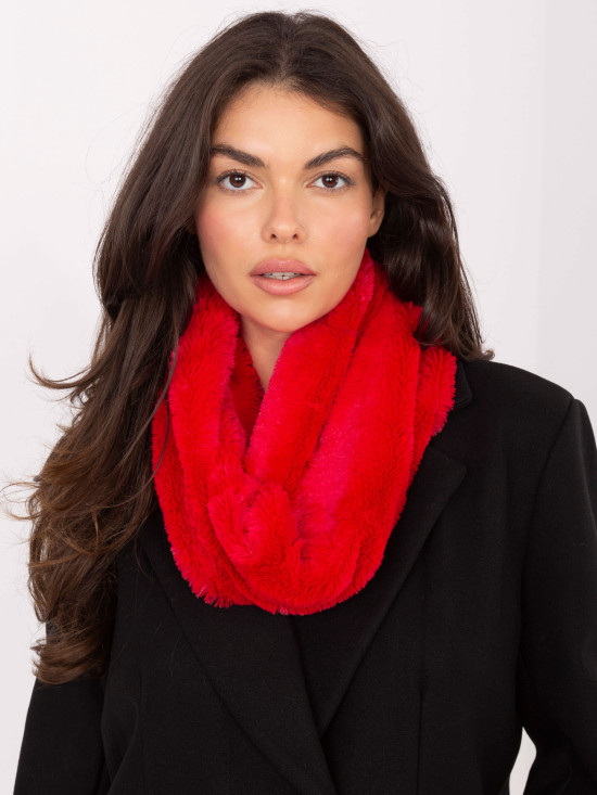 Červený hladký dámský nákrčník z polyesteru