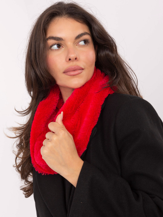 Červený hladký dámský nákrčník z polyesteru