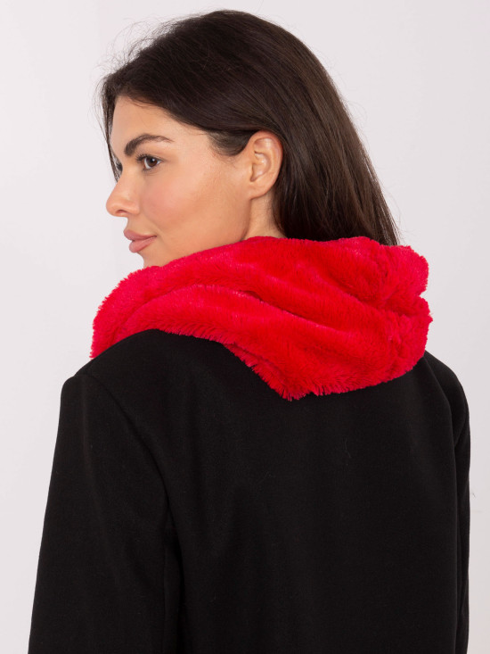 Červený hladký dámský nákrčník z polyesteru