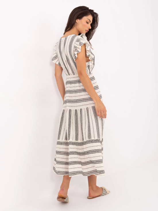 Bílo-černé letní midi šaty