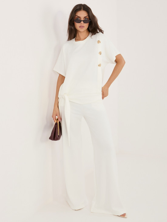 Elegantní komplet halenka a kalhoty ecru