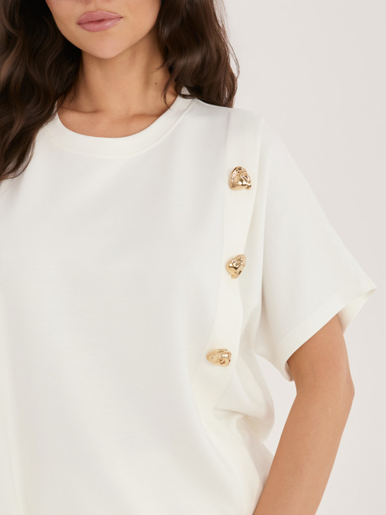 Elegantní komplet halenka a kalhoty ecru