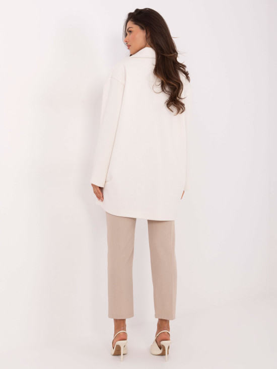 Elegantní přechodný kabát v ecru