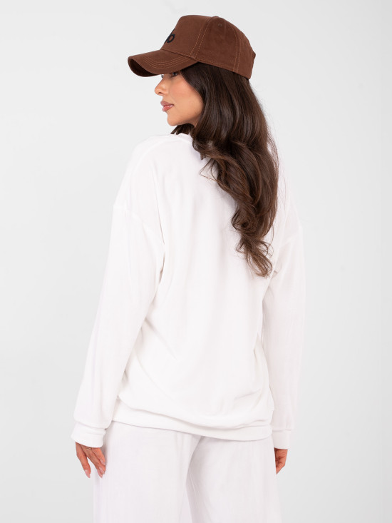 Dámská souprava ecru s dlouhým rukávem a ozdobnými detaily