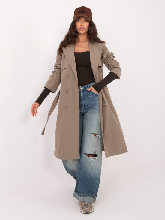 Stylový přechodový trenčkot v béžové barvě