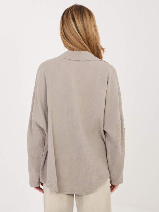 Béžová bavlněná košile s límečkem