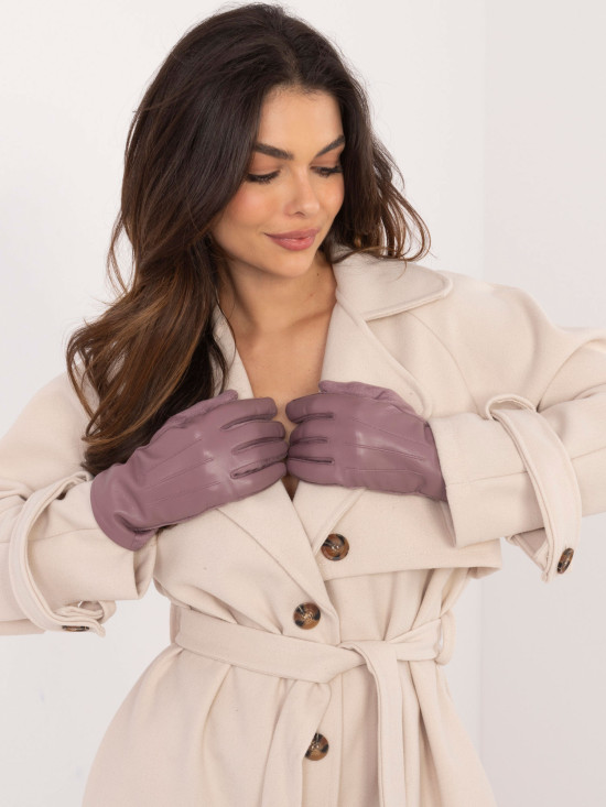 Fialové rukavice s teplou podšívkou