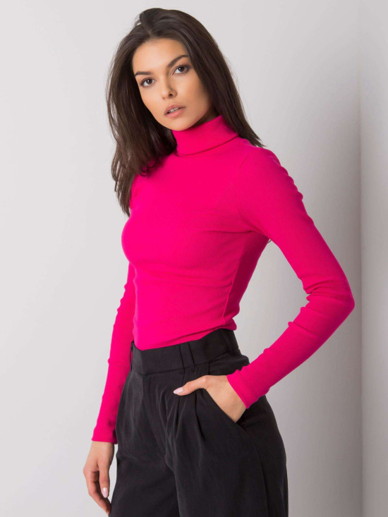 Fuchsiový pruhovaný dámský rolák