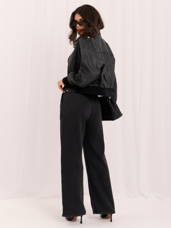 Šedé teplákové kalhoty wide leg