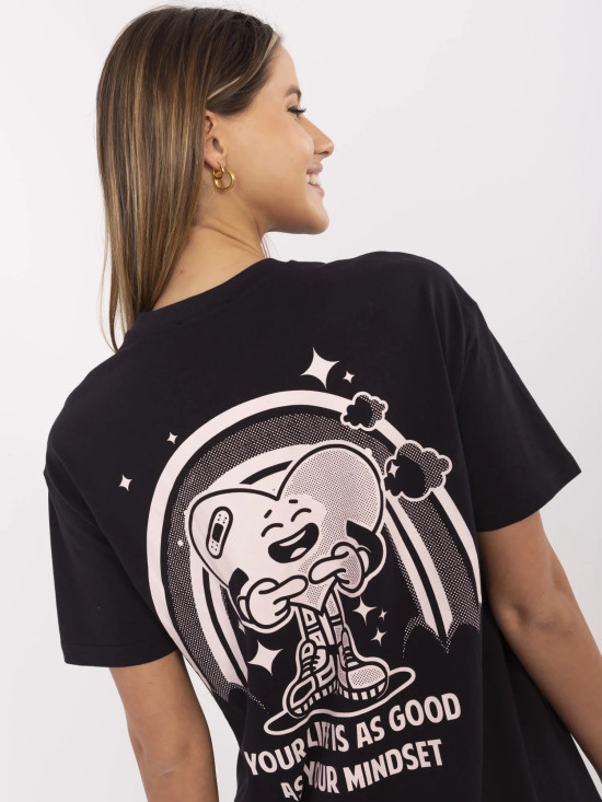 Stylové tmavě šedé tričko s potiskem