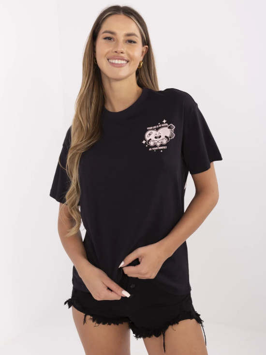 Stylové tmavě šedé tričko s potiskem