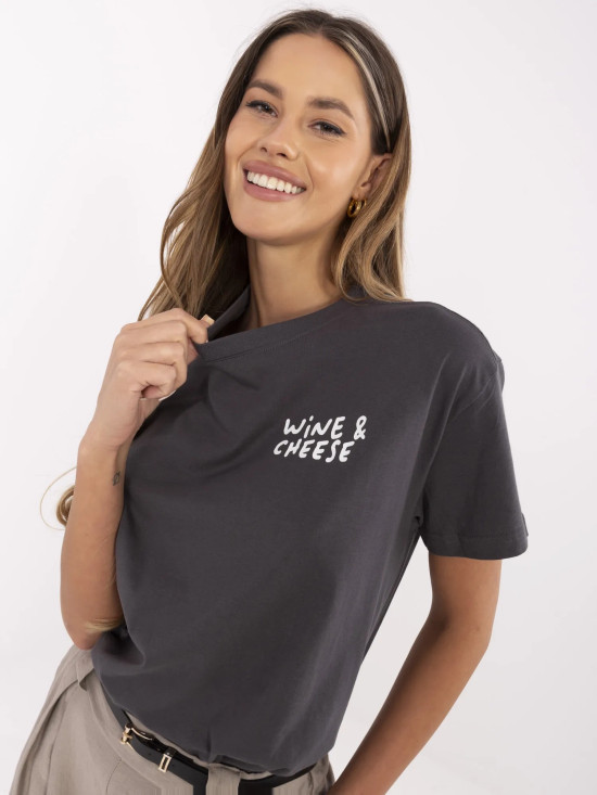 Stylové grafitové tričko s krátkým rukávem